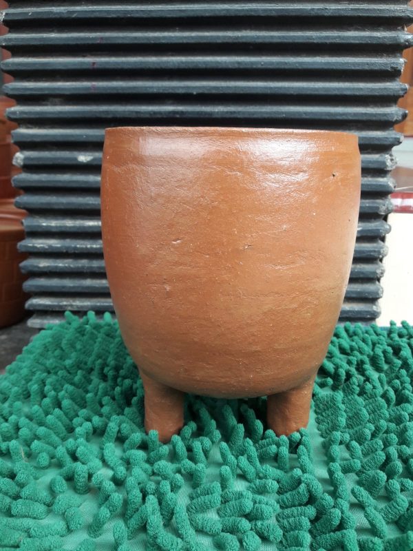 Pot Tanpa Corak Silinder 4 Kaki - Medium Size